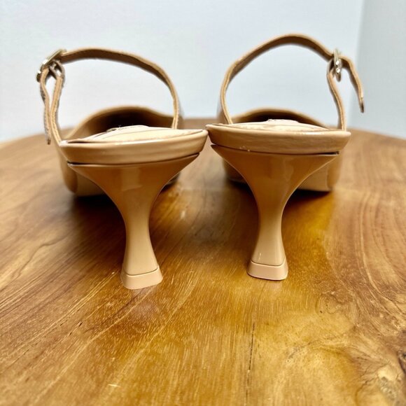 Larroude Ines Mule Women Tan Patent Leather Handmade Brazil - Picture 9 of 13